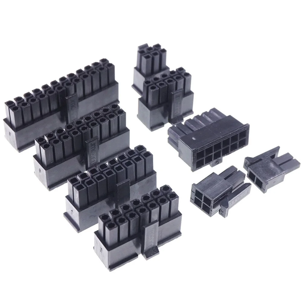 100 Pcs Micro-Fit 3.0 MM Connector Receptacle Housing 2 4 6 8 10 12 14 16 18 20 22 24 Circuit Male Shell Power Cross Molex 43025