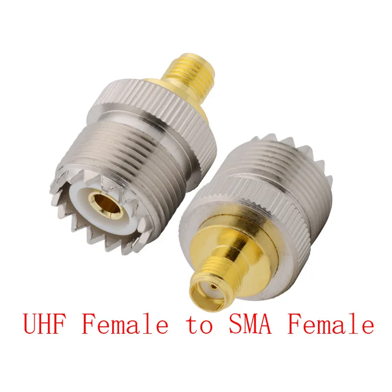 1Pcs UHF-SMA Stecker UHF SO-239 PL-259 Männlich-weibliche zu SMA Männlich Weiblich Stecker Jack Gerade RF Koaxial adapter Konverter Silber