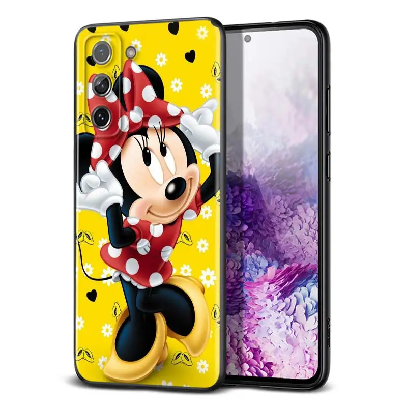 Minnie Disney Mouse Cute for Samsung Galaxy S21 Ultra Plus Note 20 10 9 8  S10 S9 S8 S7 S6 Edge Plus Black Soft Phone Case