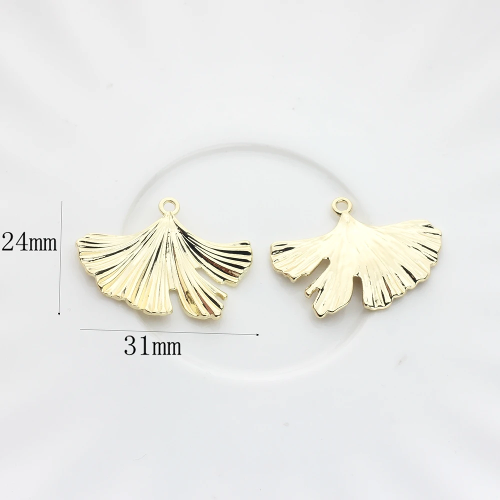 Zinc Alloy Ginkgo Biloba Leaves Charms Pendant 6pcs/lot For DIY Fashion Earrings Jewelry Making Accessories