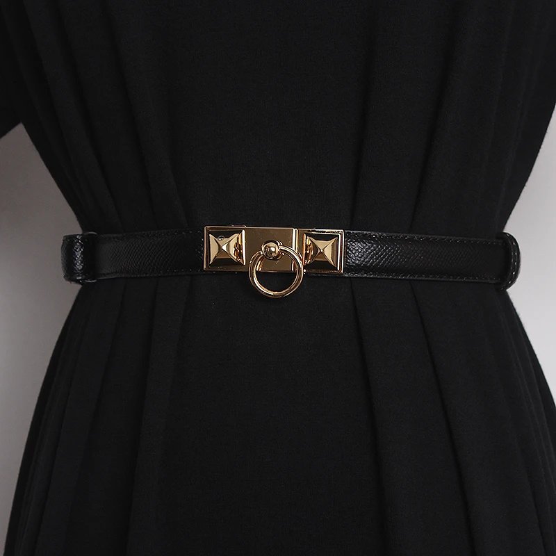 Women\'s Runway Fashion Genuine Leather Cummerbunds Female Dress Corsets Waistband Belts Decoration Narrow Belt TB2038