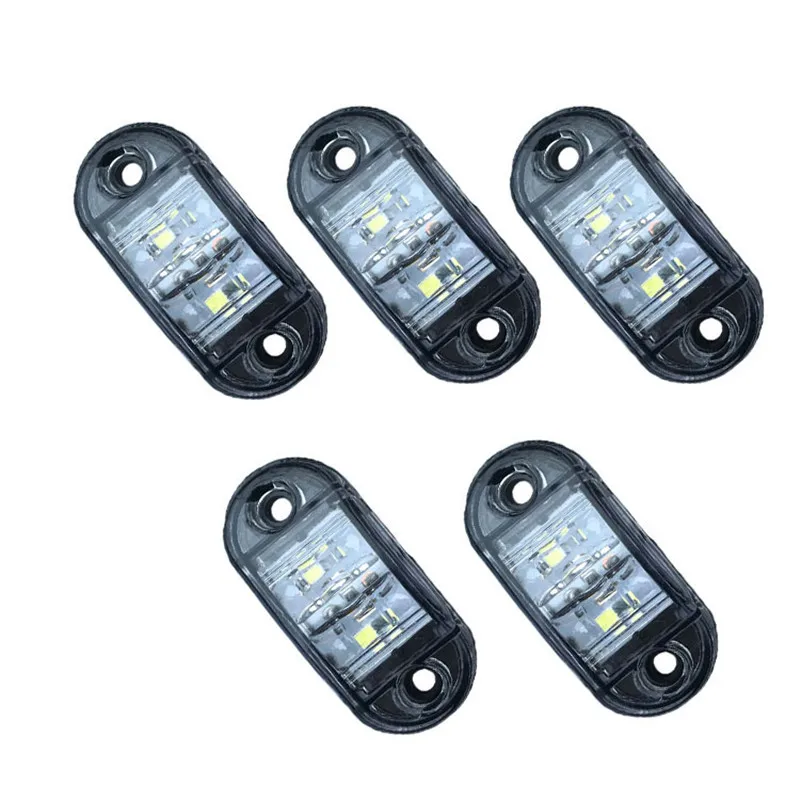 4pcs set Car Side Marker Light Lamp 2LED 10-30V Side Light Turn Signal Truck LED Five Color Side Light With Screws