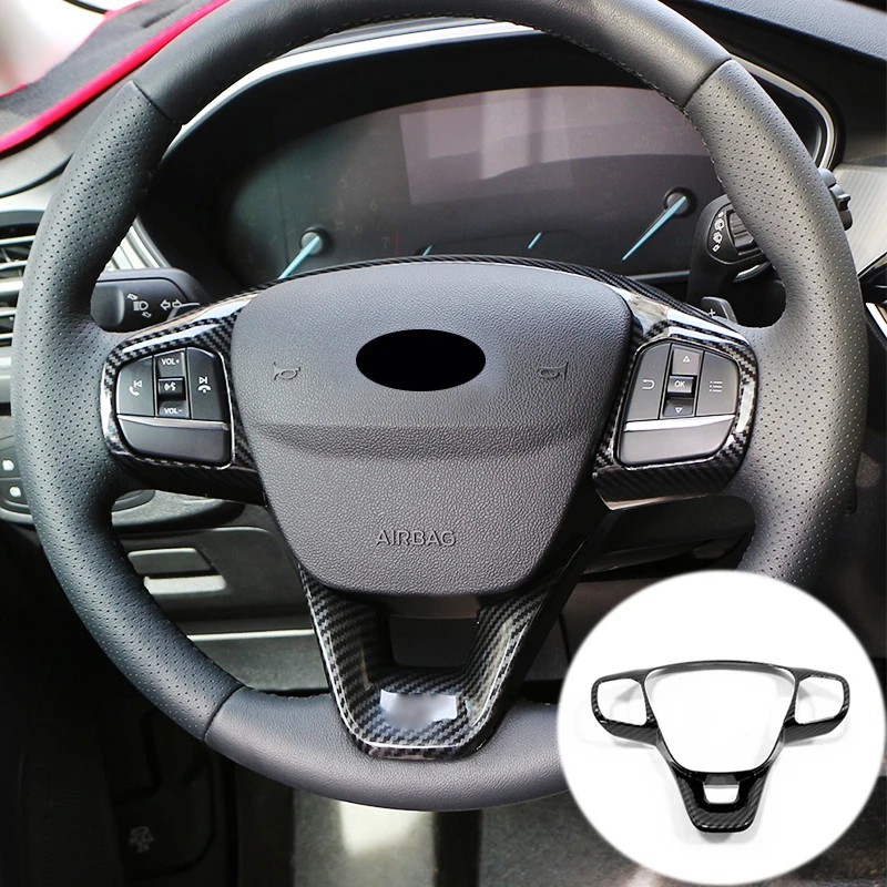 

ABS For Ford Fiesta MK8 2017 2018 Accessories Car Siamese steering wheel trim control button frame cover Styling 1pcs