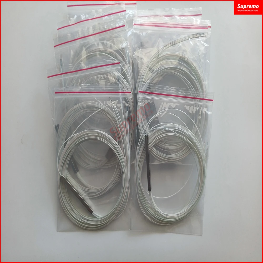 

10pcs lot 1x8 fiber optic Bare device splitter without connector cable 0.25mm mini Blockless 2/4 Ports PLC Splitter