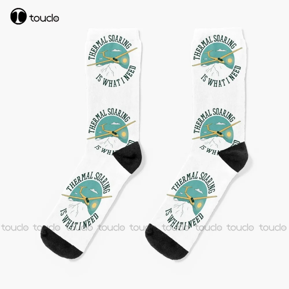 Glider, Gliding Socks Black Mens Socks Unisex Adult Teen Youth Socks Personalized Custom 360° Digital Print Hd High Quality