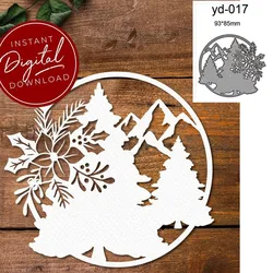 Stampi da taglio in metallo stampo da taglio albero di montagna decorazione floreale Scrapbook mestiere di carta coltello stampo lama pugno stencil