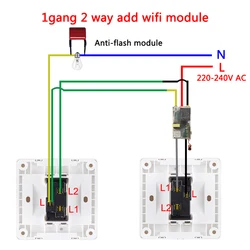 Ewelink単線無線lanモジュール 1 ギャング 2 ウェイサポートRF433Mhzなし中性線必要alexaとgoogleで動作ホーム 220-240v