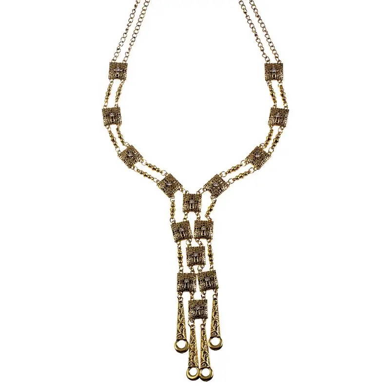 2009 New Fashion Retro Water Trickle Necklace Alloy Hand-made Long Necklace Factory Direct Selling