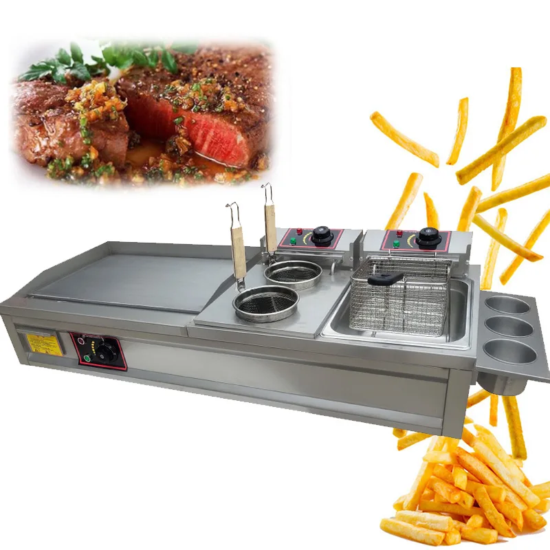 

Electric Griddle Frying Machine Multifunctional Teppanyaki Grill Squid Making Machine Deep Fryer