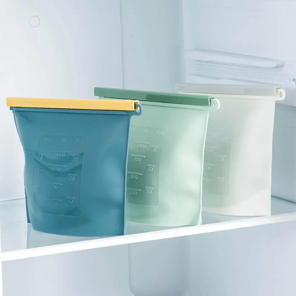 

Silicone Food Bag Large Reusable Fresh Sealed Preservation Freezer High Capacity Airtight Seal Storage Ziplock Containers