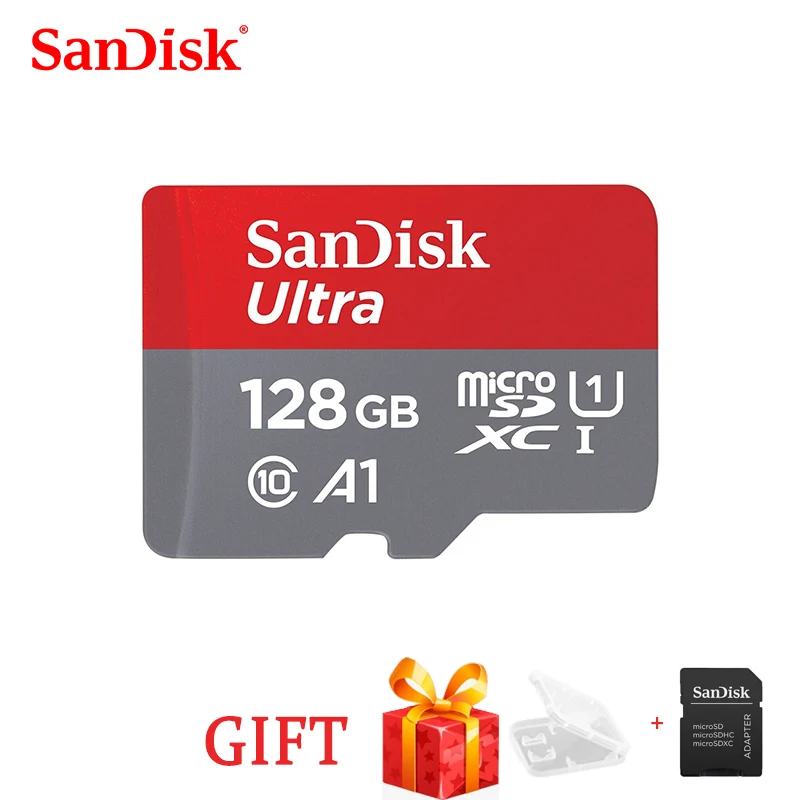 Sandisk-tarjeta de memoria 100% SDSQUNC A1, 32GB, 64GB, 128GB, adaptador de teléfono Clase 10, memoria flash de UHS-1, TF, SD, tarjeta de trabajo para coche, cámara de ordenador