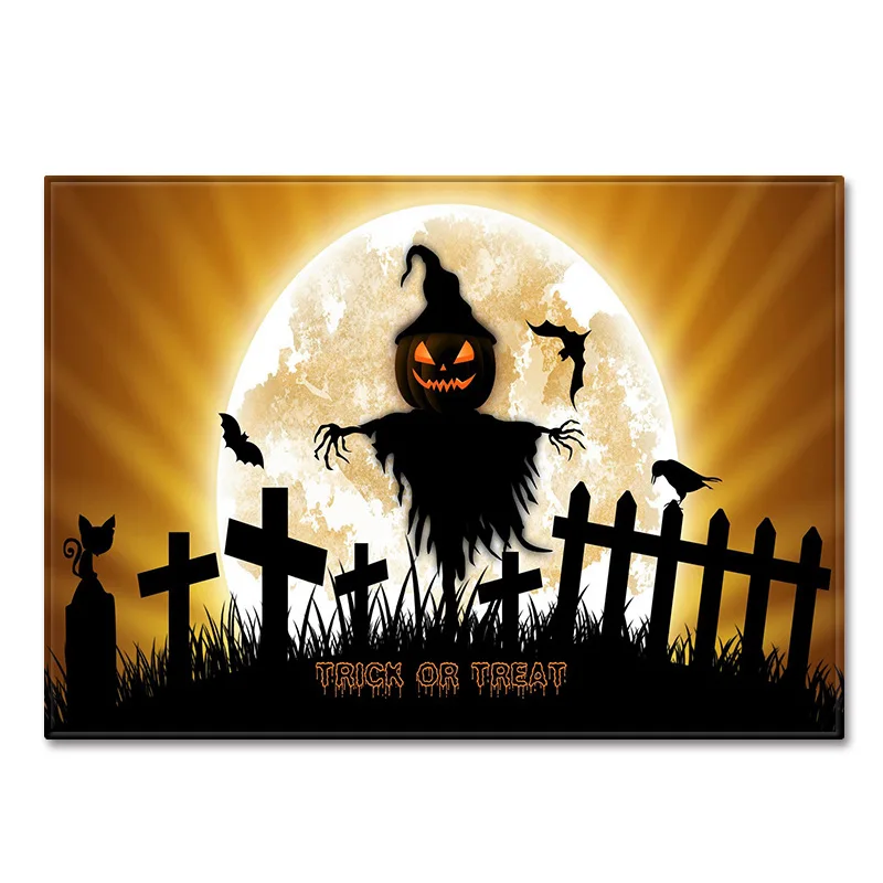 Halloween 3D Printing Carpet Flannel Castle/Bat/Pumpkin Head Pattern Carpet All Saints Day party Area Rugs Home Decor Door Mats