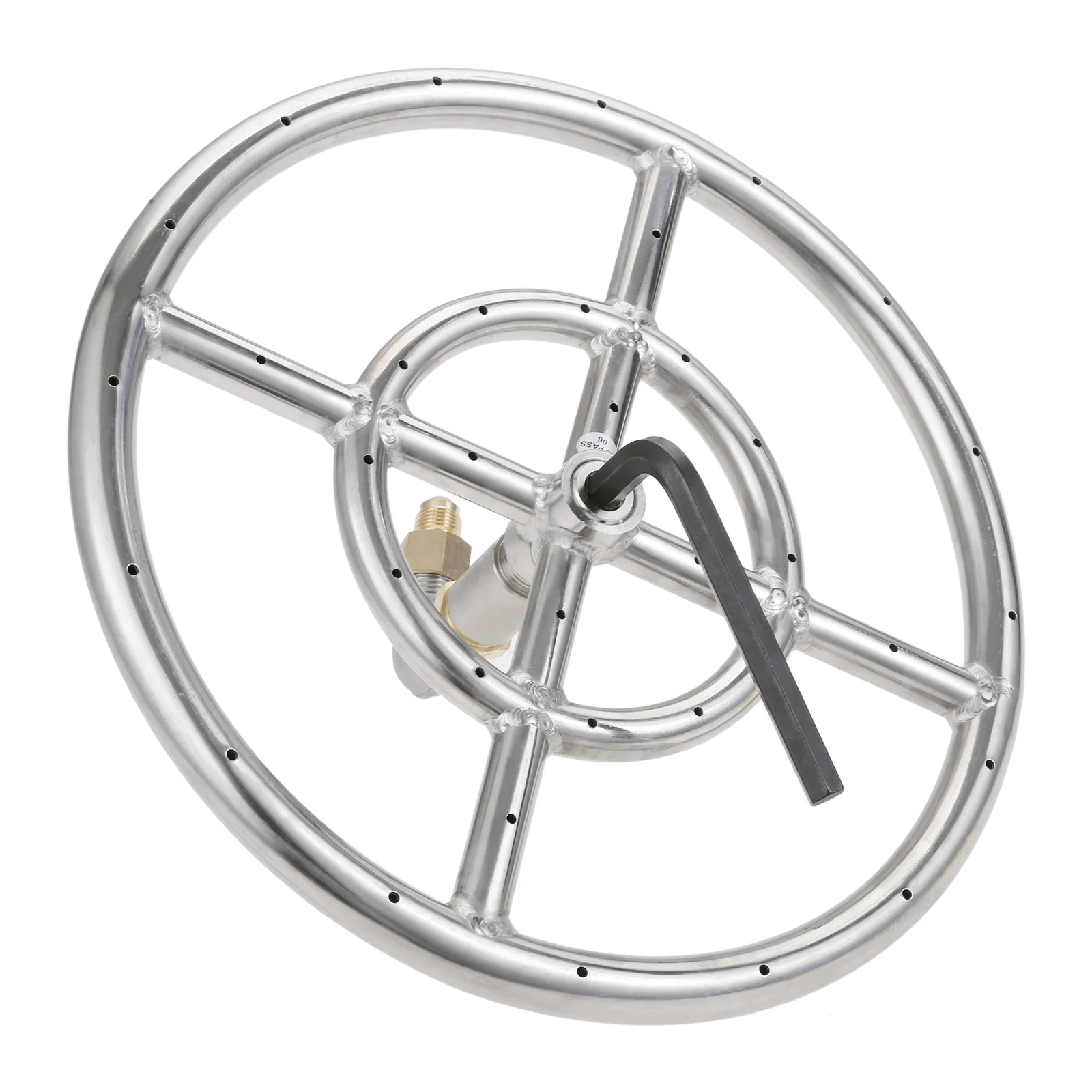 304 Stainless Steel Propane Fire Pit Ring Burner With 150K BTU Valve 12 Inches for Gas/propane/NG Fire Pit