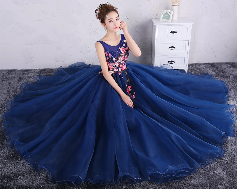 

freeship navy bloosom ball gown dress Renaissance Gown queen dress Victorian/Marie Antoinette Belle