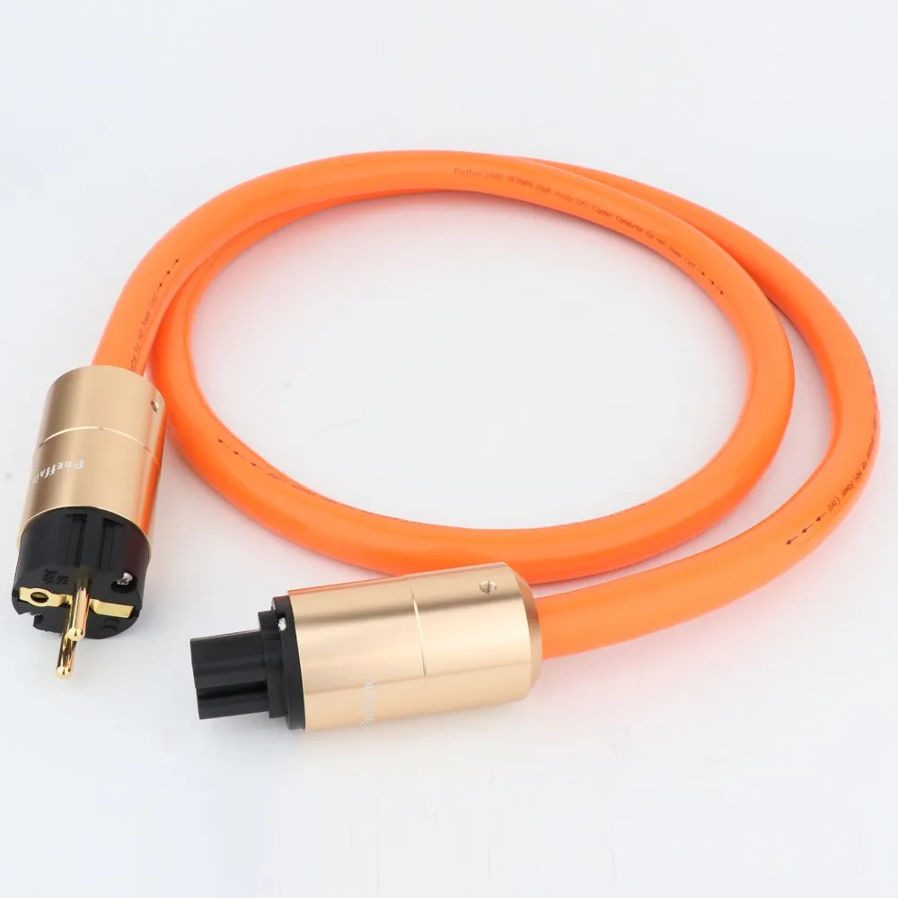 Preffair D505 5N OFC Pure Copper European standard Power Connector US/EU Schuko Power Cord AC Mains Power Cable ​Power line