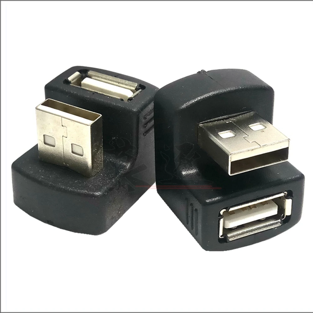 Neue Up oder unten Rechts Abgewinkelt USB 2,0 Adapter A Stecker auf Buchse Verlängerung 90 180 Grad Schwarz