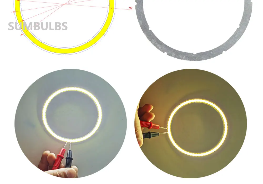 2W-12W Angel Eyes LED COB Light Source Annual Shape 12V DC 20mm-120mm COB Ring LED Cold Warm White Light Source for DIY Bulb