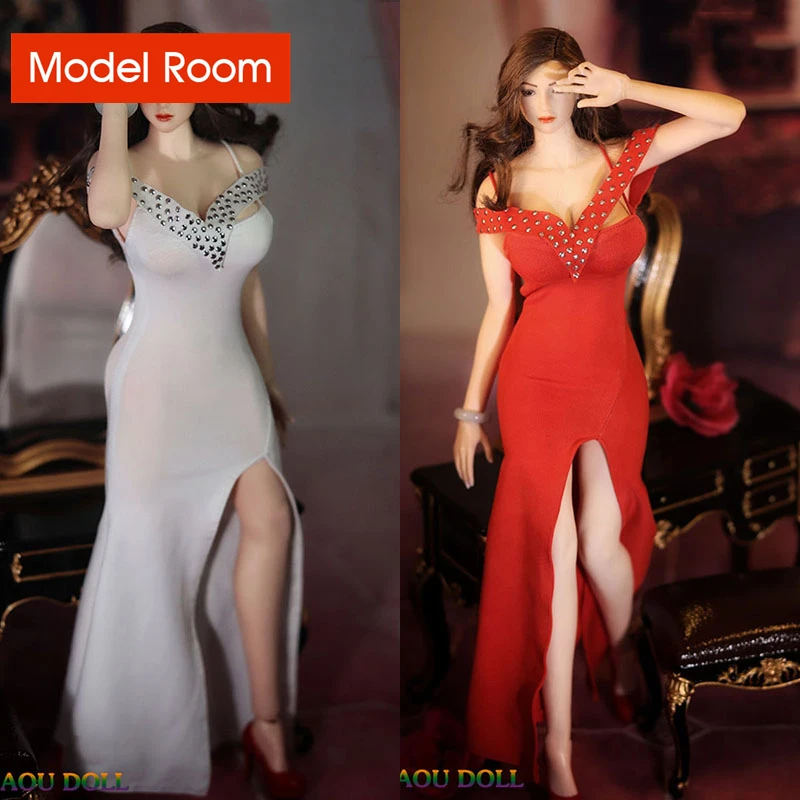 JOA-118 1/6 Female Sexy Party Evening Dress Soldier Long Skirt Clothes Accessories Fit 12'' Action Figure Body Dolls