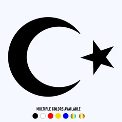 CK20160# Funny Vinyl Decal Turkish Flag Moon and Star Car Sticker Waterproof Auto Decors on Truck Bumper Rear Window
