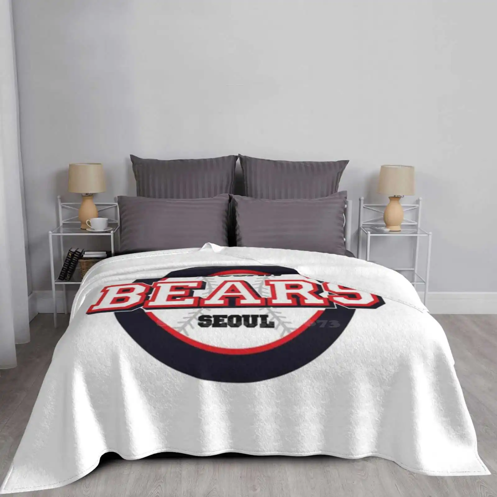 Doosan Bears Seoul Kbo Logo Creative Design Light Thin Soft Flannel Blanket Doosan Bears Doosan Bears Korea Korean Baseball