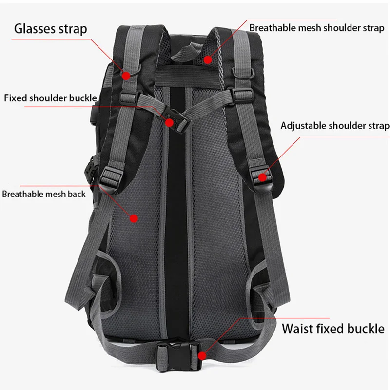 Anti-theft Mountaineering Waterproof Backpack Men Riding Sport Bags Outdoor Camping Travel Backpacks Climbing Hiking Bag For Men