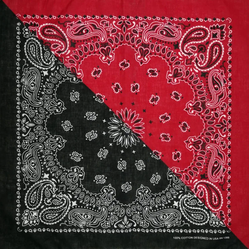 Neue Mode Hip Hop 100% Baumwolle Bandana Quadrat Schal 55 cm * 55 cm Schwarz Rot Paisley Stirnband Gedruckt für Frauen/Männer/Jungen/Mädchen