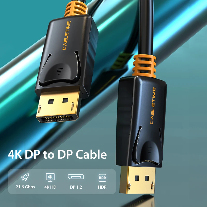 CABLETIME DisplayPort Kabel 8K 144Hz 4K 60Hz DP Vedio displayport auf DisplayPort Kabel für HDTV Projektor PC DP Kabel C071
