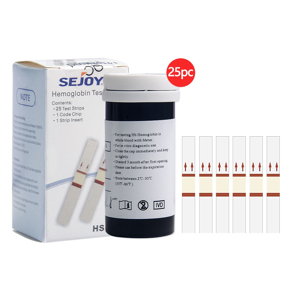 Analyseur d'hémoglobine optique, moniteur d'anémie pour Test pour HB et HCT avec 25 papiers de test 