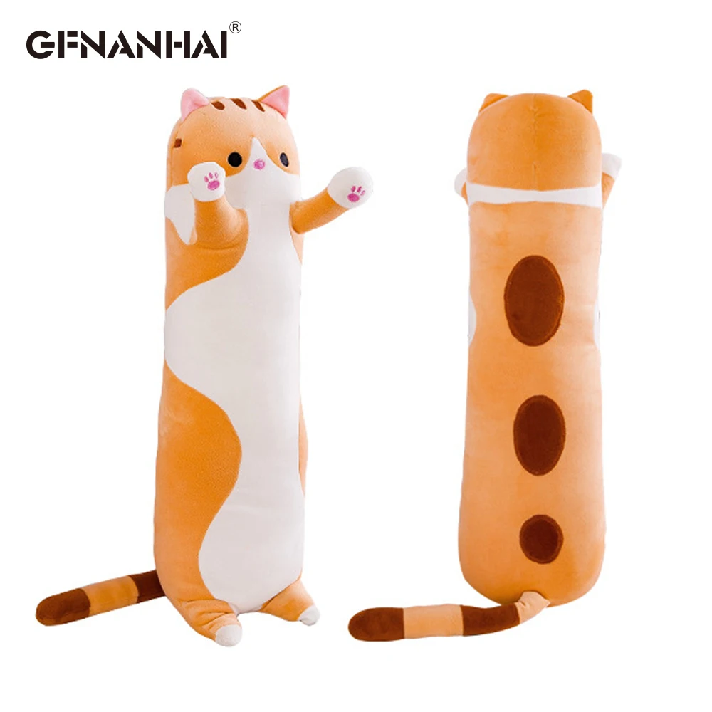 1pc 50-130CM kawaii 긴 동물 고양이 플러시 완구 어린이를위한 사랑스러운 부드러운 베개 여자 아기 잠자는 쿠션 만화 인형 인형