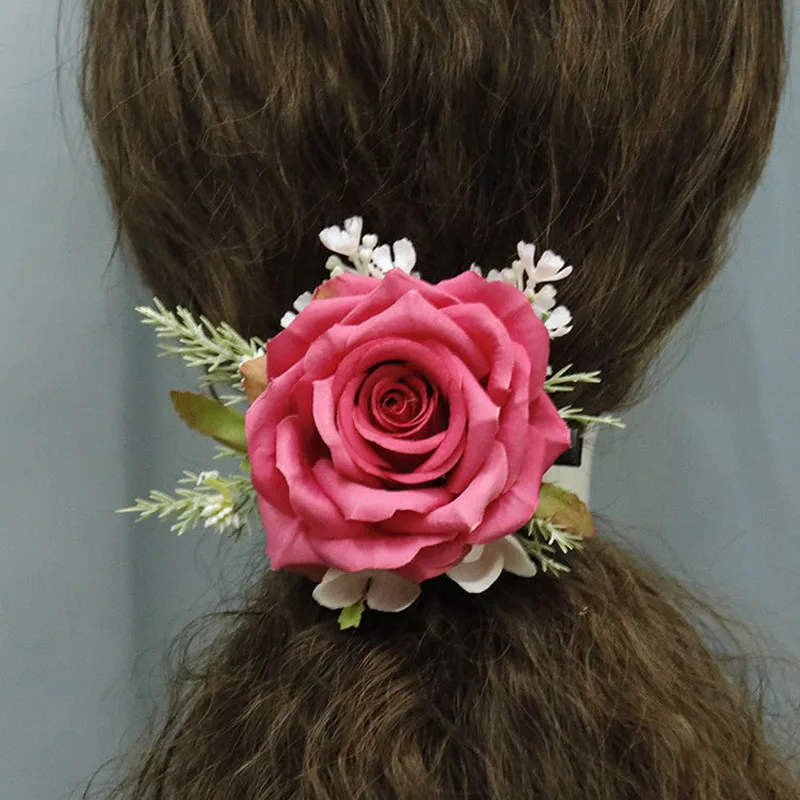 Handgemachte Künstliche Rose Blumen für Hochzeit Braut Kopf Zubehör für Urlaub Hochzeit Dekoration