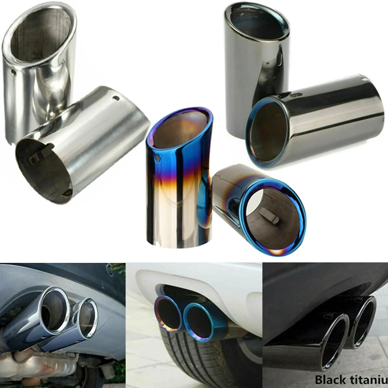 Car Exhaust Tailpipe Muffler Tube For BMW 2006 2007 2008 2009 2010 E90 E92 325 Stainless Steel Slip On Blue / Silver / Black