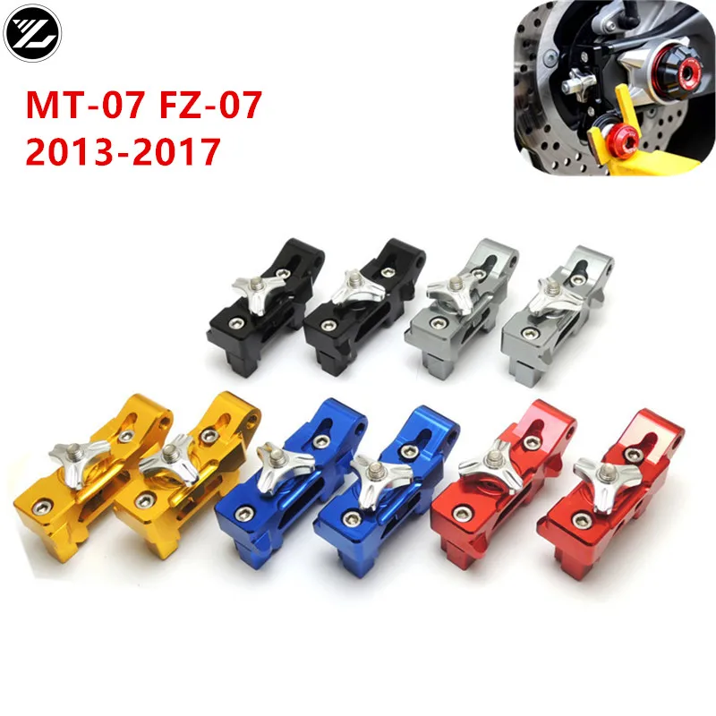 

FZ 07 MT 07 Racing Rear Axle Chain Adjuster Blocks Slider Swingarm Spool Adapter Mounts for 2015-2018 Yamaha FZ07 MT07 FZ-07