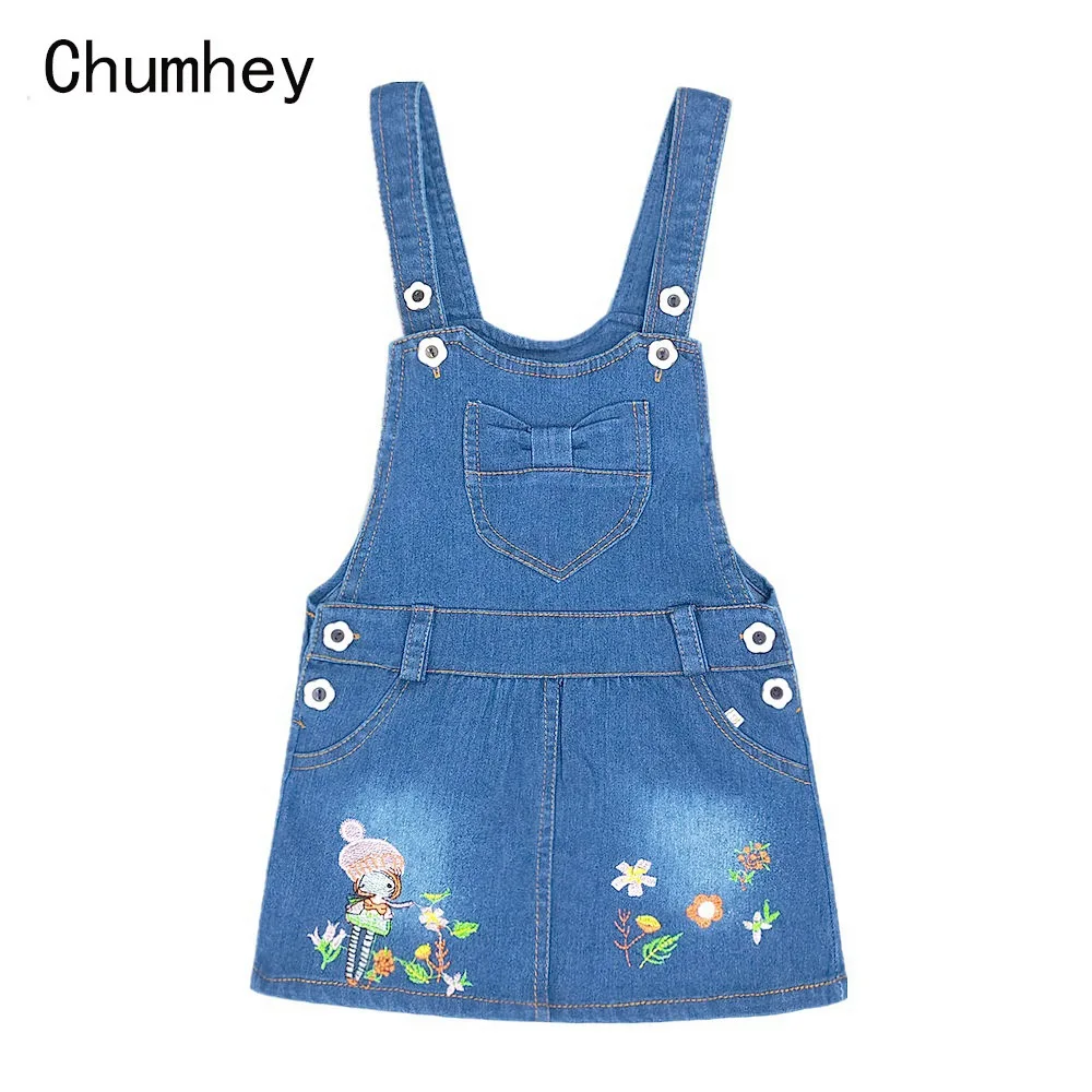 Chumhey 1-6T Kids Sundress Summer Girls Jeans Suspender dress Overalls Baby Straps Denim Bib Dress Toddler Clothing Bebe Clothes