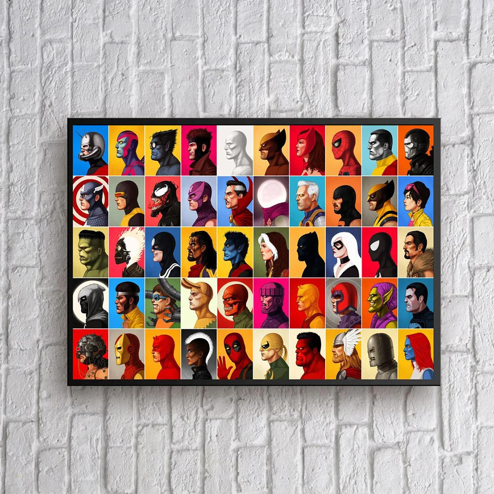 

Marvel The Ultimate Super Heroes The Avengers X-Men Deadpool Doctor Strange All Good And Evil Characters Superheroes Wall Poster