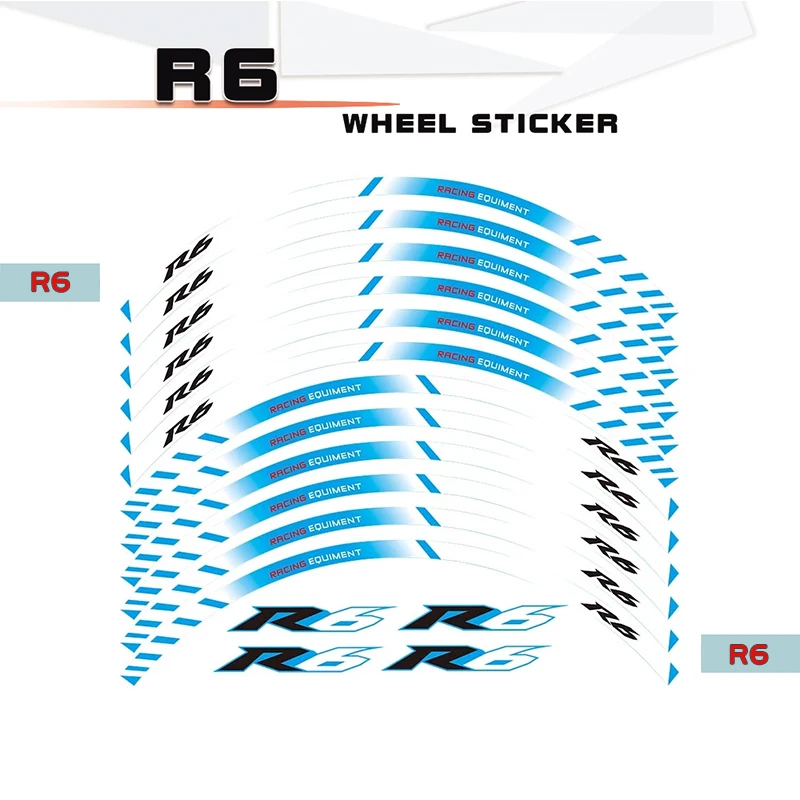 

Motorcycle tire inner ring reflective protective stickers stripe decorative decals waterproof color film for YAMAHA YZF R6