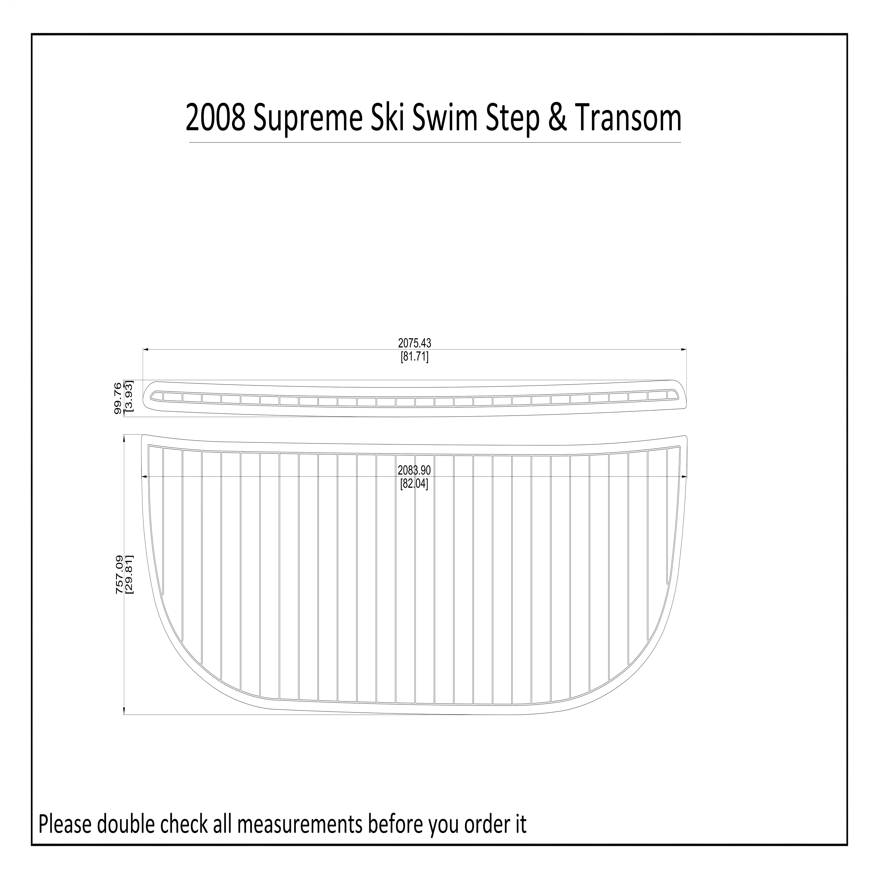 2008 Supre-me Ski Swim Step Transom Boat EVA Faux Foam Teak Deck Floor Pad