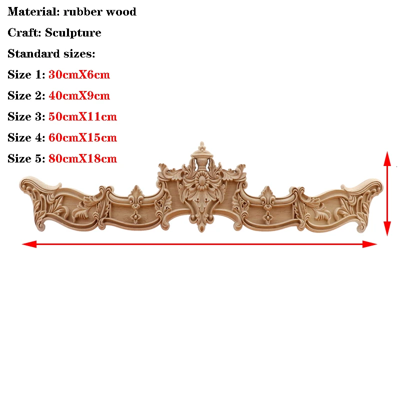 RUNBAZEF Europäischen Holz Carving Hause Großhandel Multi-spezifikation Tür Schränke Holz Applique Dekoration Lange Aufkleber Natürliche