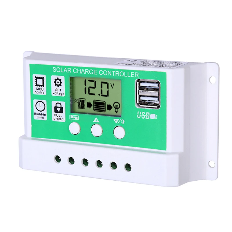 12V 24V  Solar Charger Controller Battery Charge Panel Dual USB  Auto Regulator