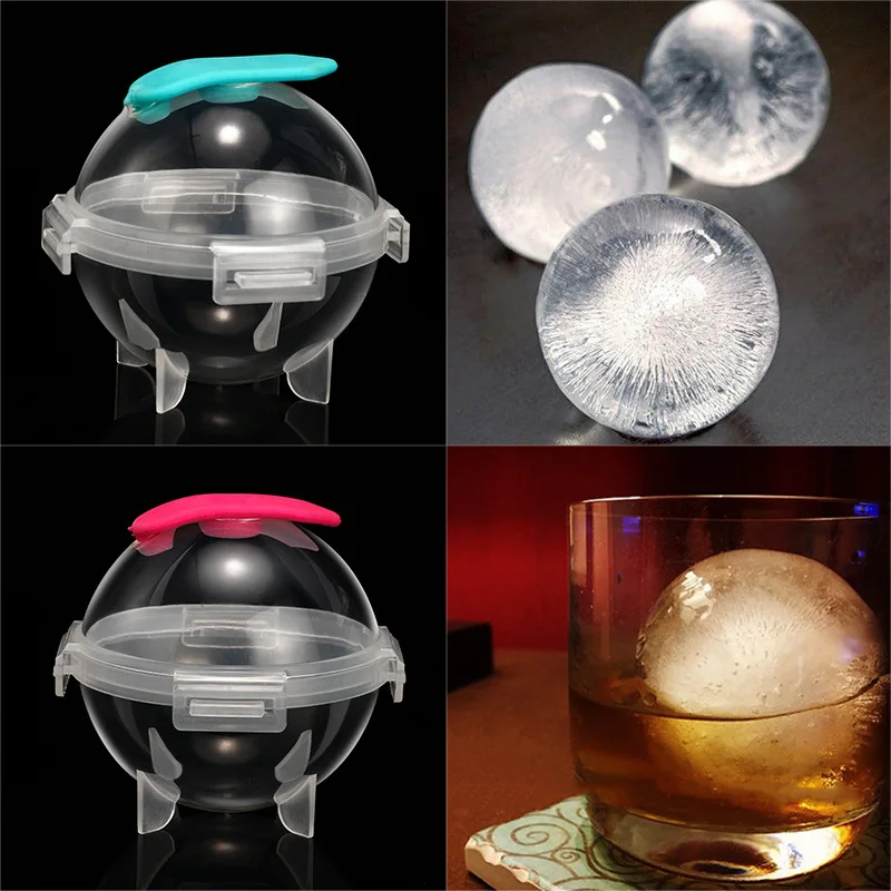 Clasp Style Ice Cream Mold Whiskey Plastic Transparent Ice Cube Maker Mini Form Round Ball Mould DIY Party Kitchen Gadget