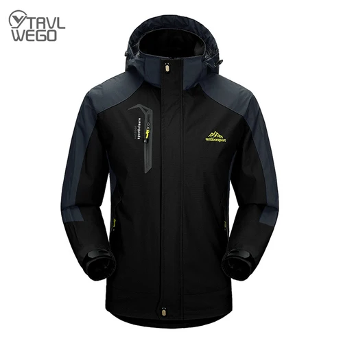 Imagen 2 del producto TRVLWEGO Camping senderismo chaqueta hombres otoño deportes al aire libre abrigos escalada Trekking rompevientos viaje chaquetas impermeables negro