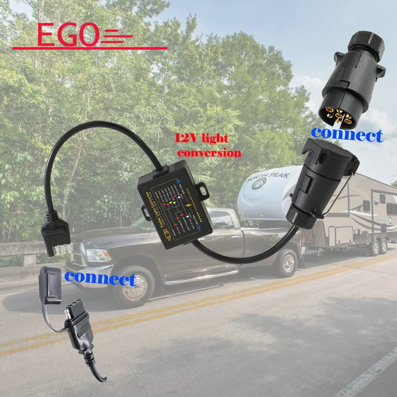 Towing Trailer Trekhaak Trailer Connector Licht Converter Vs 4 Pin Naar Eur 7 Pin Adapter Stop Brake Signal Scheiden apparaat