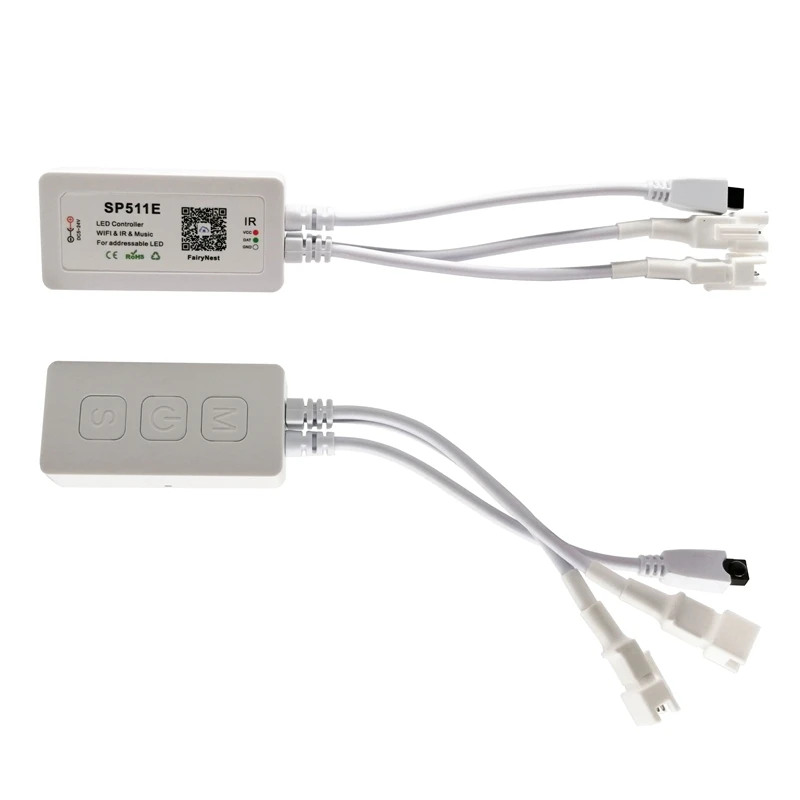 SP511E Wifi SPI LED Controller luce WS2812B WS2811 indirizzabile RGB striscia Amazon Alexa Smart Voice APP Control DC5-24V