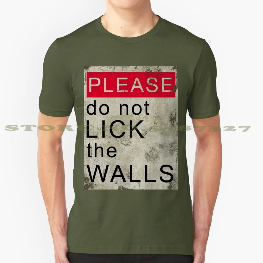 Please Do Not Lick The Walls Cool Design Trendy T-Shirt Tee Good Omens