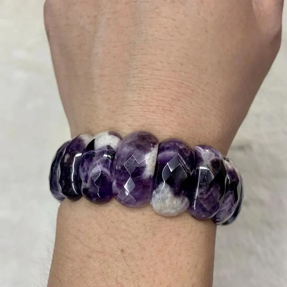 natural amethysts stone bracelet natural energy stone bangle gem stone jewelry for woman birthstone for Aquarius for gift