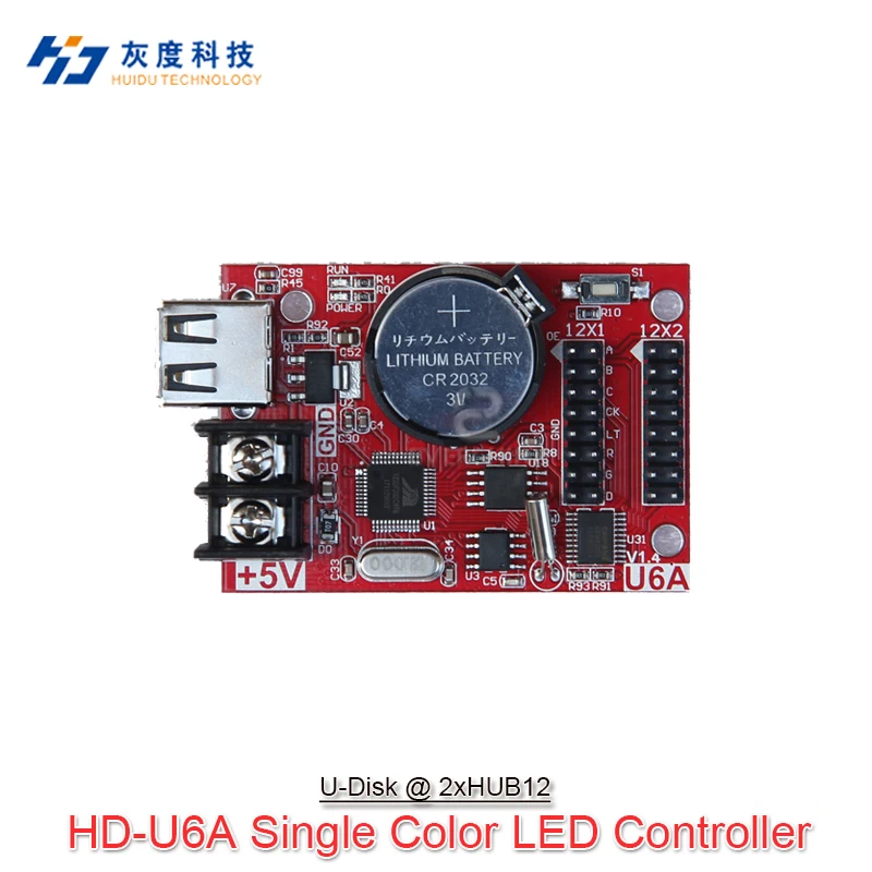 Huidu HD-U6A HD-U60 HD-U62 HD-U63 HD-U64 Single Color U-disk Controller Card Use For P10 F3.75 P4.75 Single Color LED Module