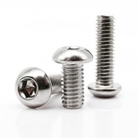 5/10/25/50pcs ISO7380 M1.6 M2 M2.5 M3 M4 M5 M6 M8 304 Stainless Steel Hex Hexagon Socket Button Round Head Screw Bolt L= 3-100mm