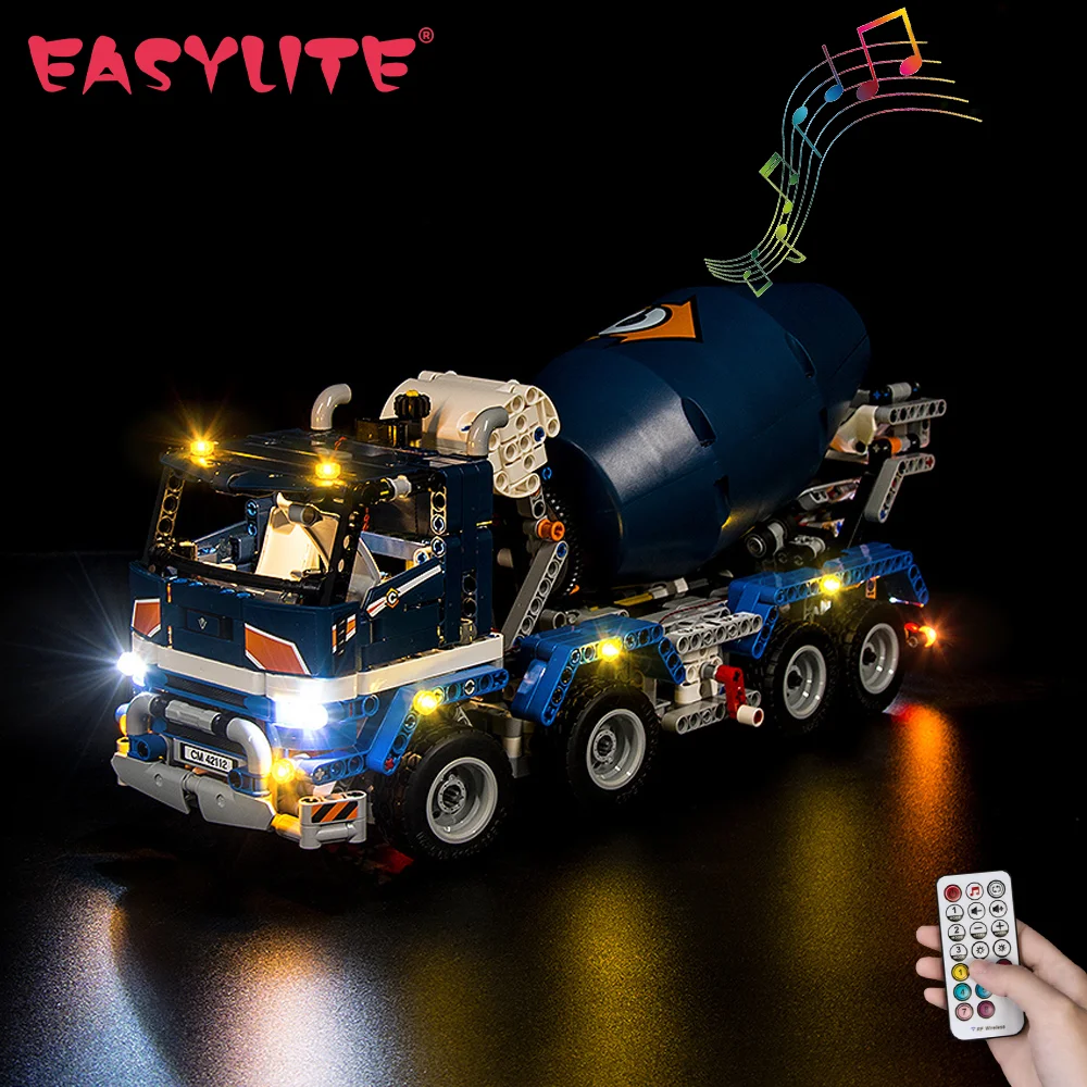 EASYLITE LED Light Set For 42112 Concrete Mixer Truck DIY Toys Only Lighting Kit Not Include Model