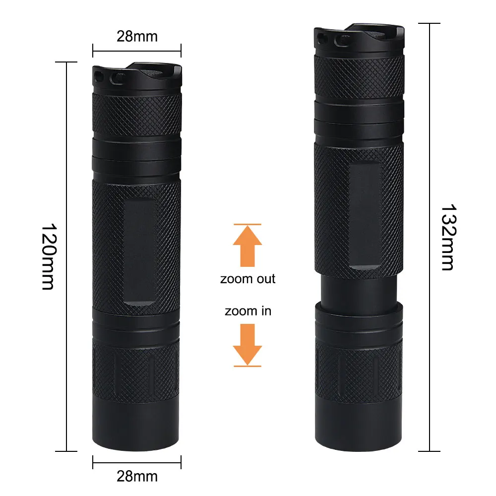 Imagem -04 - Lâmpada Led Portátil Xpe Mini Lanterna Modo Tocha Use 18650 Bateria Recarregável Outdoor Camping Hunting Tactics Flash Light