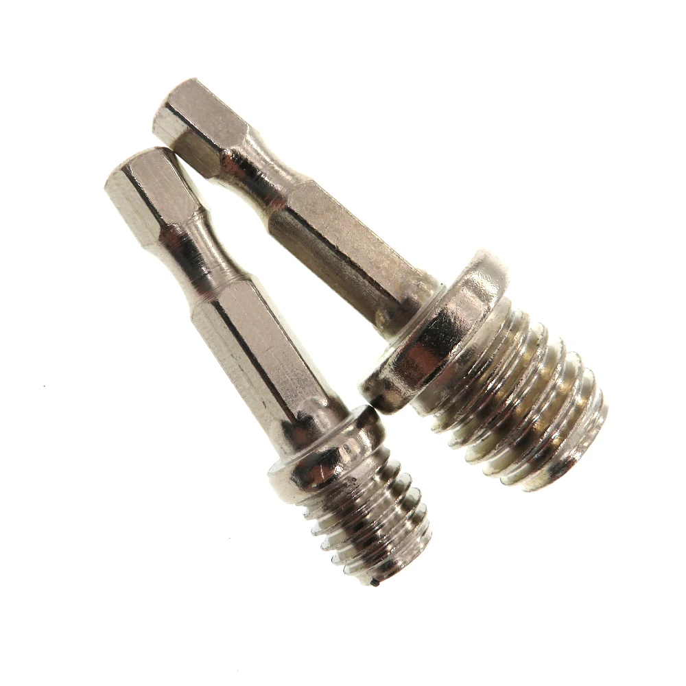 3-Pack Glass Polish Screwdriver Bit Thread Adapter M14  to 6mm Shank for Electric Drills Rotary Backing pad with Electric Drill