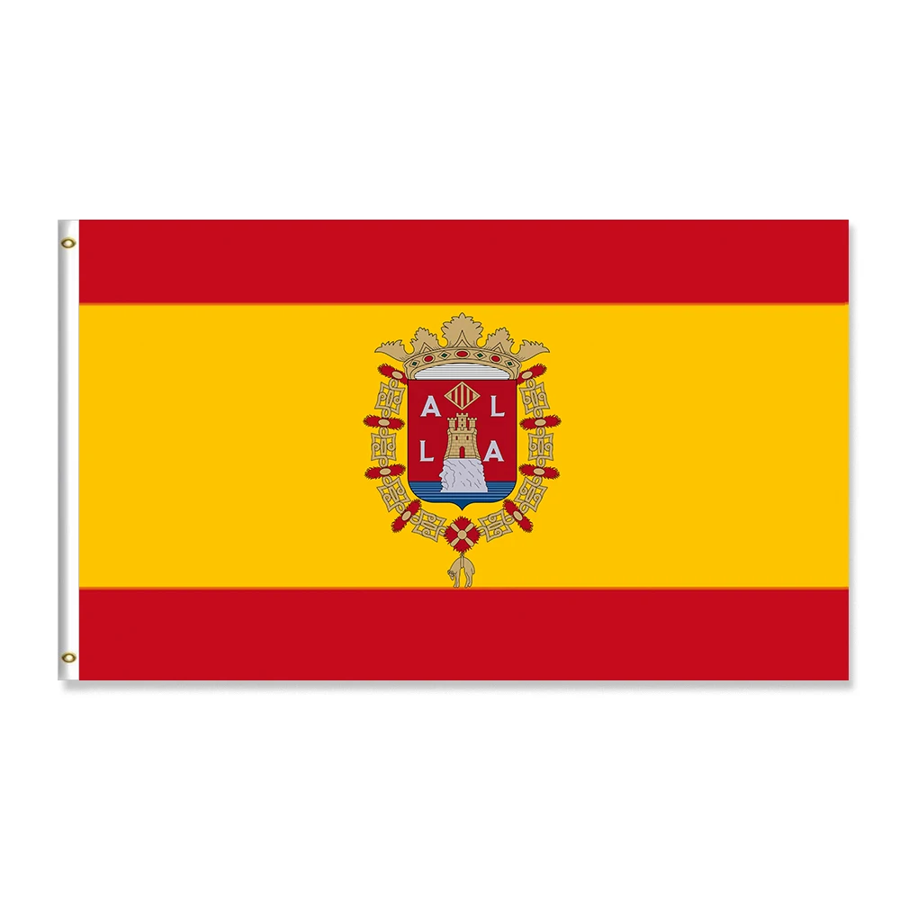 The Spanish flag and the shield flag of Alicante